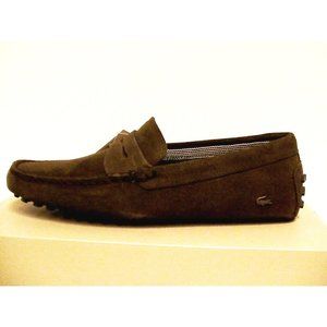 Lacoste men casual shoes brown slip on size 7.5 us new with box